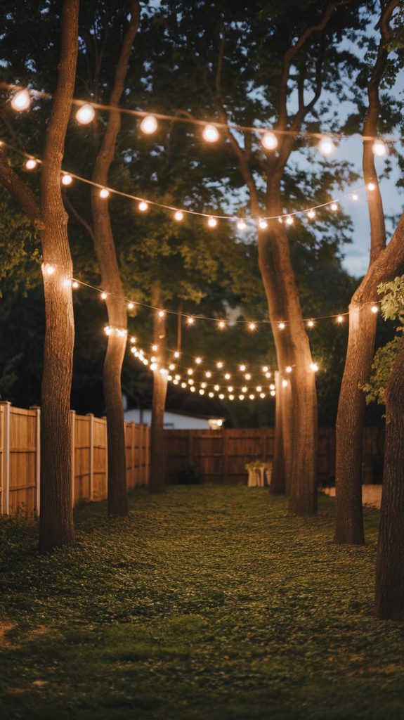 Looping swags of string lights