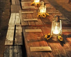 lanterns as casual table centerpieces