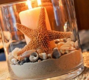 themed beach candle lantern