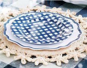 checkered melamine dinner plates