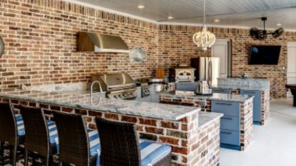 outdoor kitchen cabinets made from brick