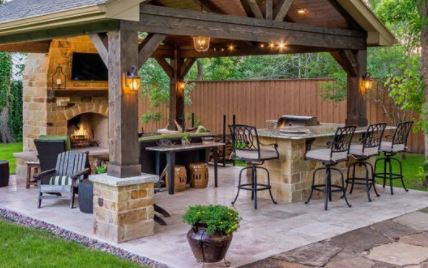 outdoor kitchen l shaped layout