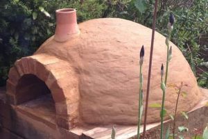 clay hand built rustic outdoor pizza oven