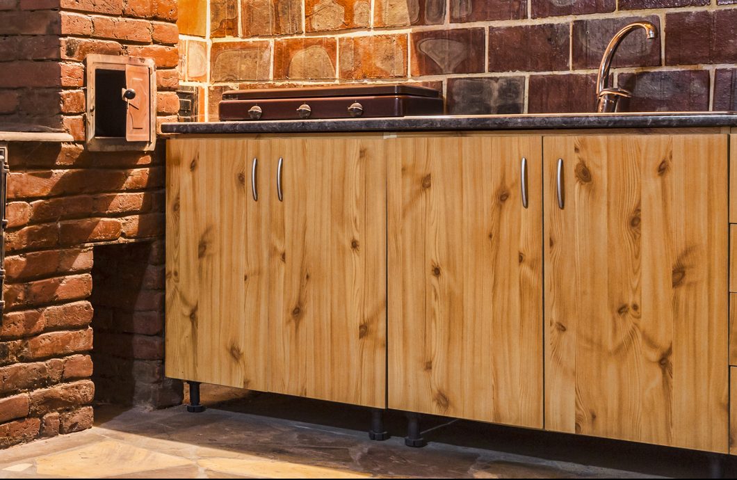 wood cabinetry outdoors