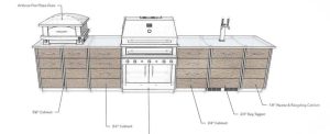 outdoor grill islands with pizza oven on straight run