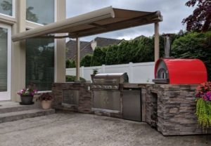 retractable awning over kitchen