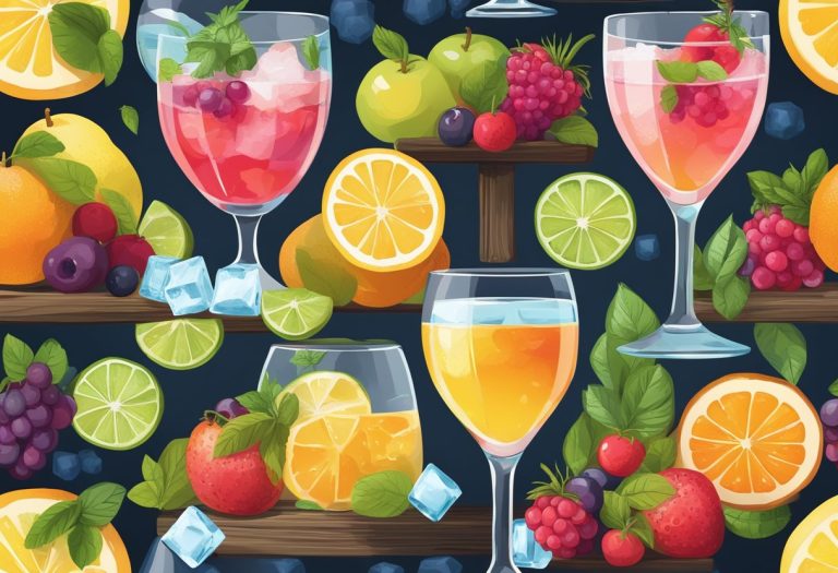 colorful summer cocktail collage