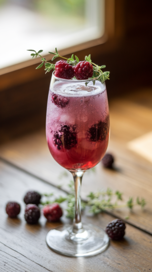 Blackberry Thyme Bellini Cocktail