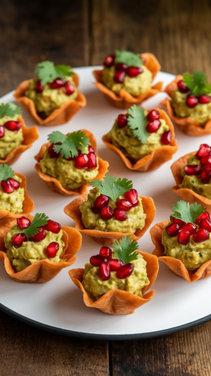 Pomegranate Jeweled Guacamole Cups