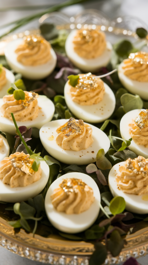 Golden Champagne Deviled Eggs Recipe