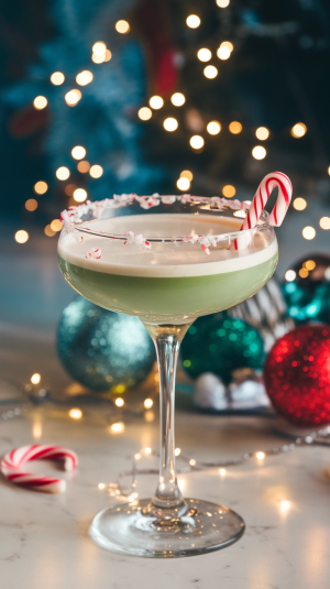 Candy Cane Martini Cocktail