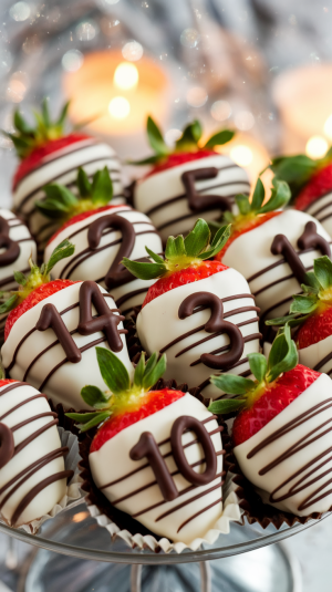 Countdown Chocolate-Covered Strawberries for New Year’s Celebrations