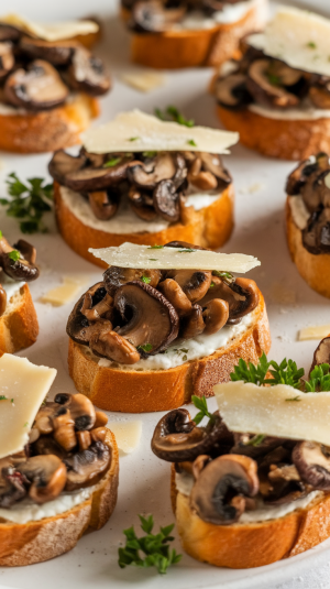 Savory Truffle Wild Mushroom Crostini