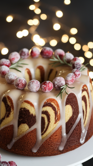 Marble Bundt Cake with Champagne Glaze