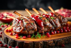 Grilled Rack of Lamb with Pomegranate Glaze