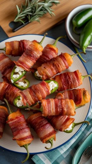 Spicy Jalapeño Poppers with Bacon