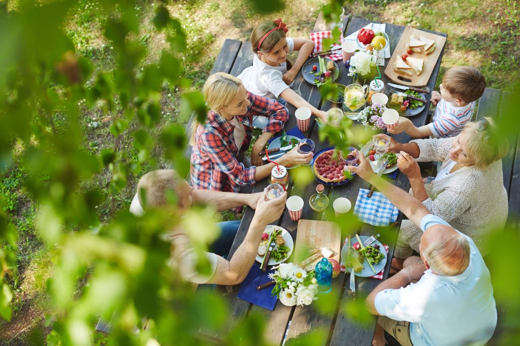 backyard picnic at a grandparents day party