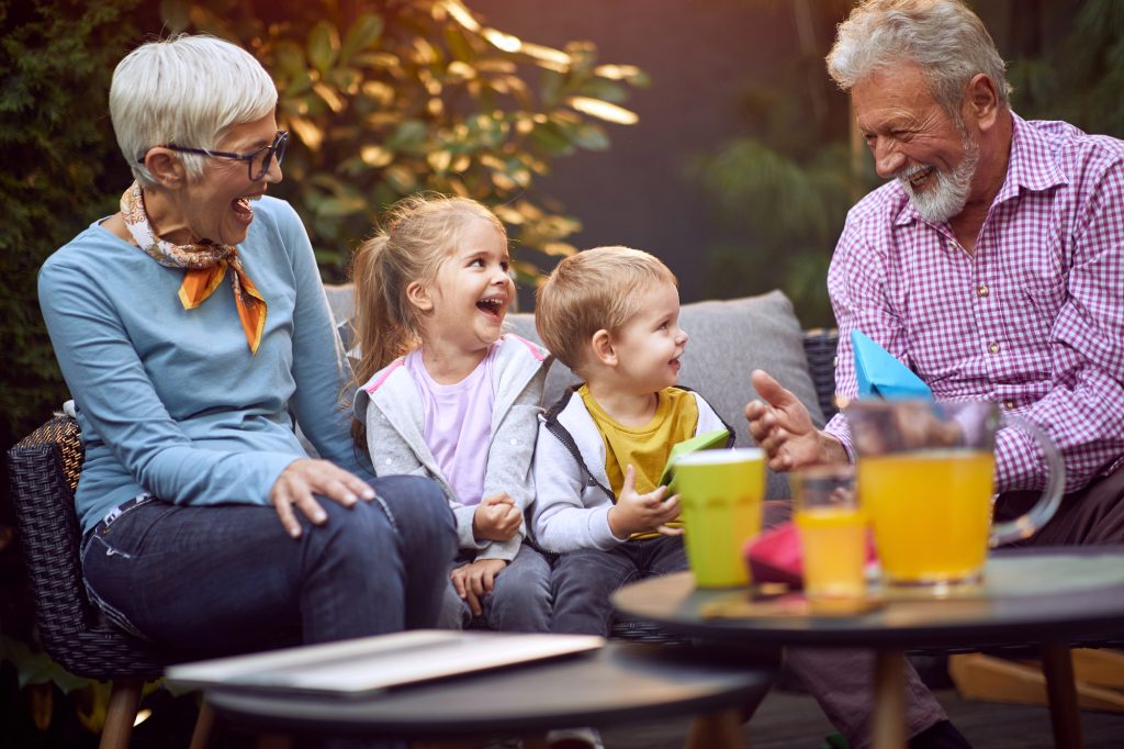 grandparents playing trivia with grandkids