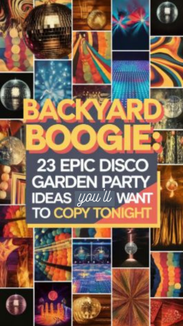 Disco garden party ideas collage